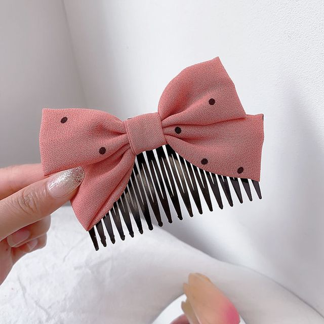 Bow Fabric Hair Comb SpreePicky