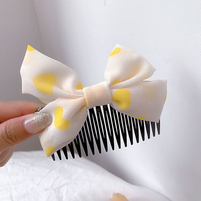 Bow Fabric Hair Comb SpreePicky