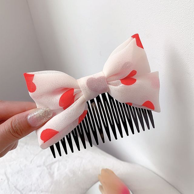 Bow Fabric Hair Comb SpreePicky