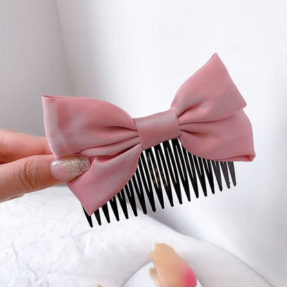 Bow Fabric Hair Comb SpreePicky