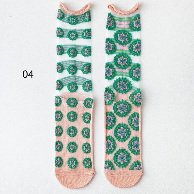 Patterned Mesh Short Socks SpreePicky