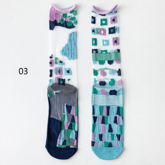 Patterned Mesh Short Socks SpreePicky