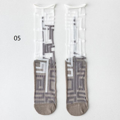 Patterned Mesh Short Socks SpreePicky