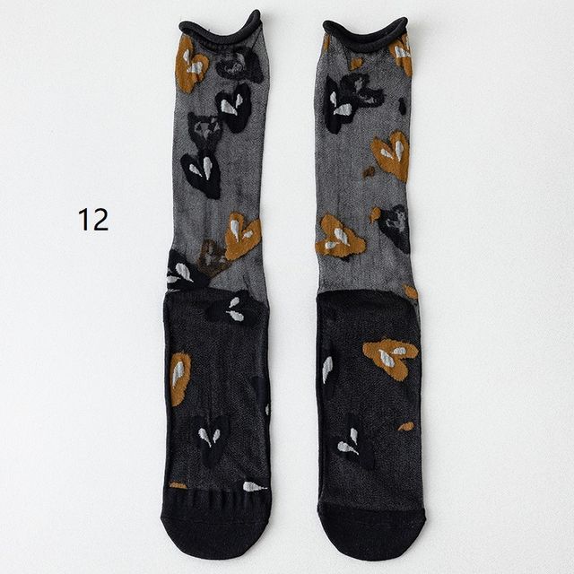 Patterned Mesh Short Socks SpreePicky