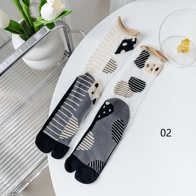 Patterned Mesh Tabi Short Socks SpreePicky