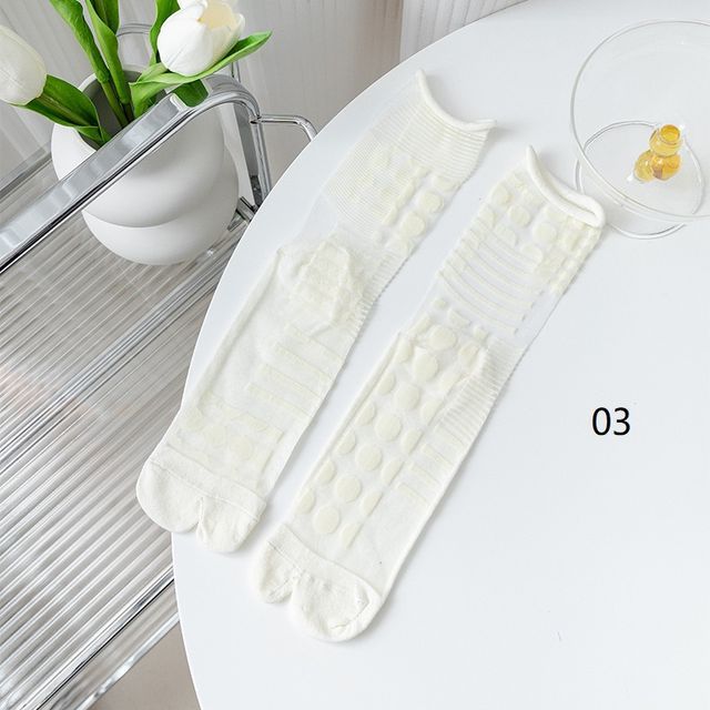 Patterned Mesh Tabi Short Socks SpreePicky