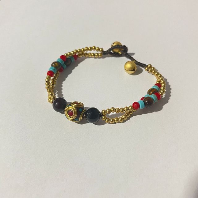 / Cord Bead Pendant Bracelet Choker FashionChic