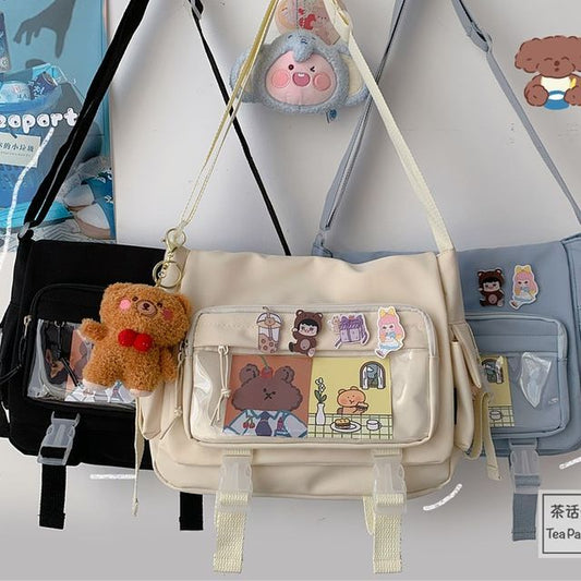 PVC Panel Multi-Pocket Crossbody Bag / Bag Charm / Set SpreePicky