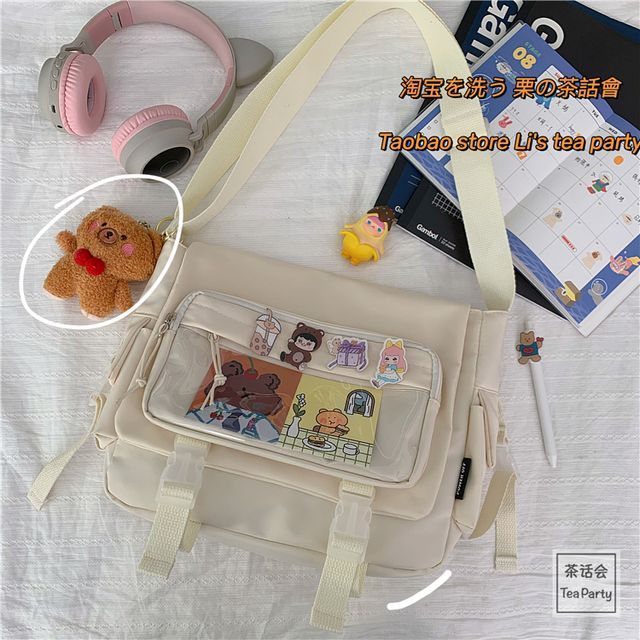 PVC Panel Multi-Pocket Crossbody Bag / Bag Charm / Set SpreePicky