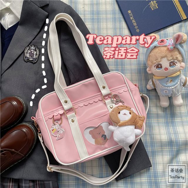 Cartoon Print Faux Leather Tote Bag / Bag Charm / Set SpreePicky