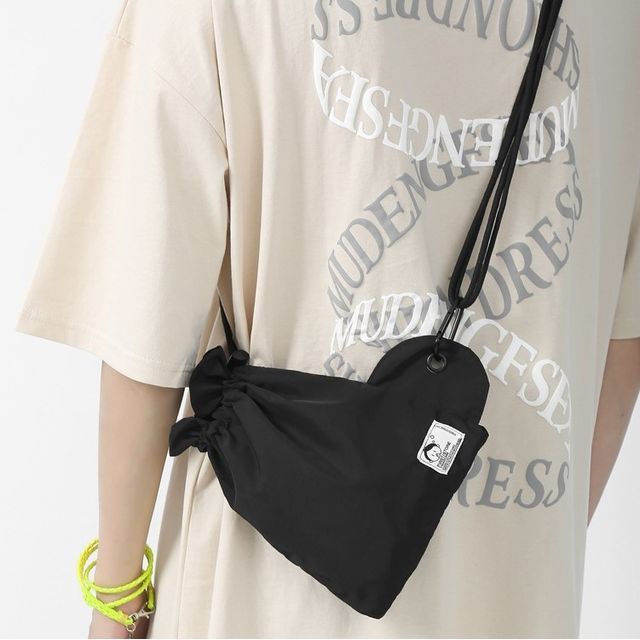 Drawstring Applique Bucket Bag mySite