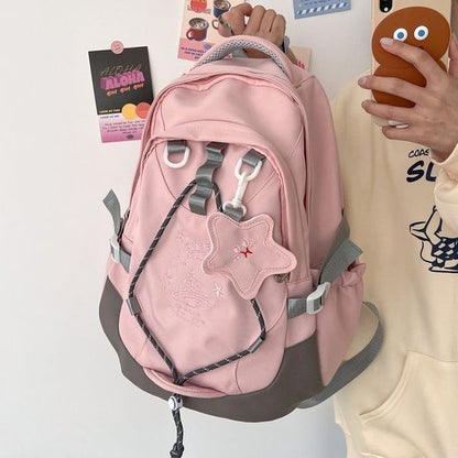 Cartoon Embroidered Multi-Pocket Backpack mySite