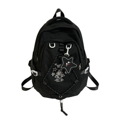 Cartoon Embroidered Multi-Pocket Backpack mySite