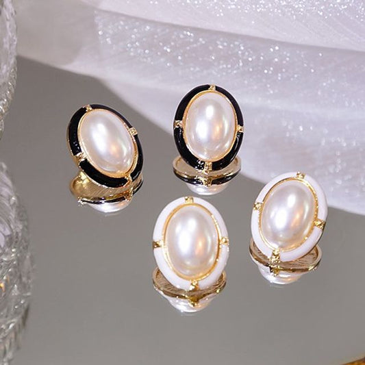 Oval Pearl Earring SpreePicky