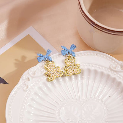 Bow Pearl Bear Alloy Earring SpreePicky