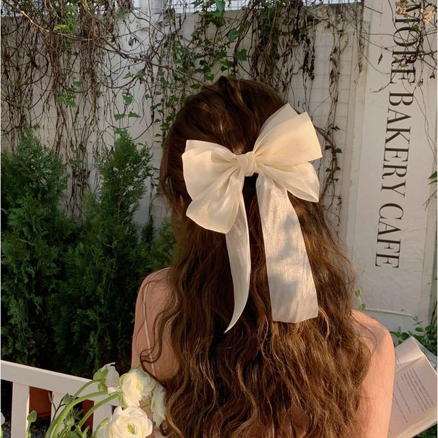 Plain Bow Mesh Hair Clip SpreePicky