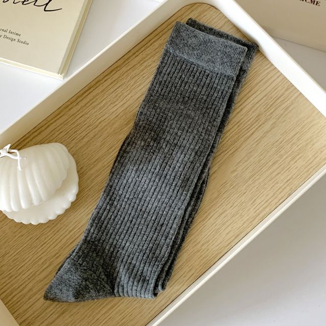 Ribbed Plain Socks SpreePicky