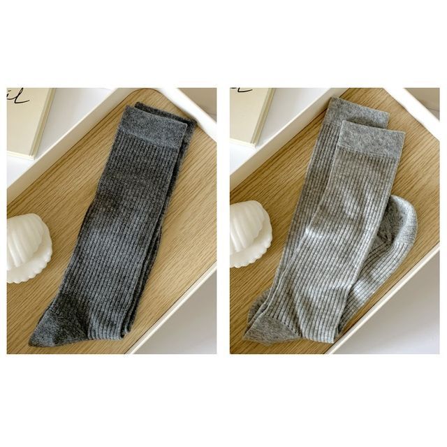 Ribbed Plain Socks SpreePicky