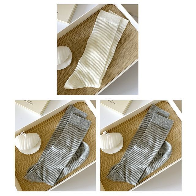 Ribbed Plain Socks SpreePicky