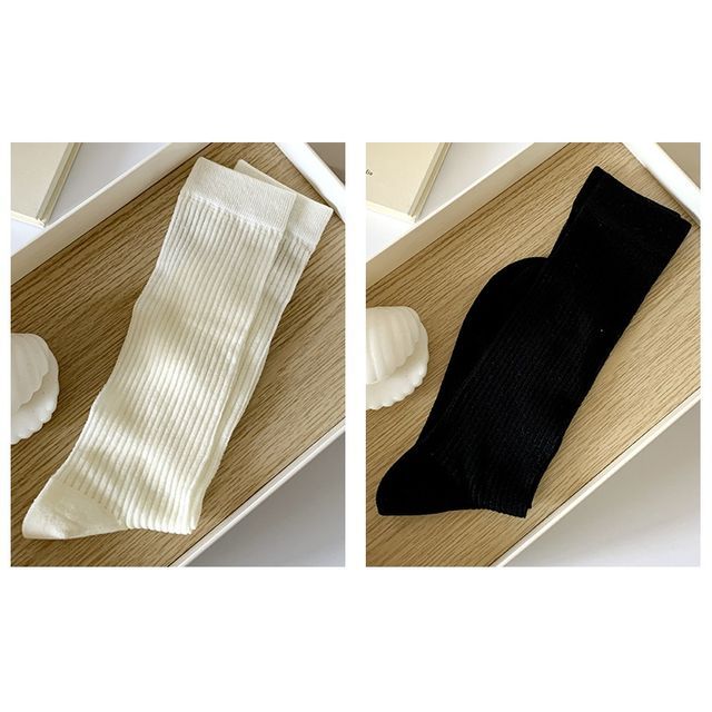 Ribbed Plain Socks SpreePicky