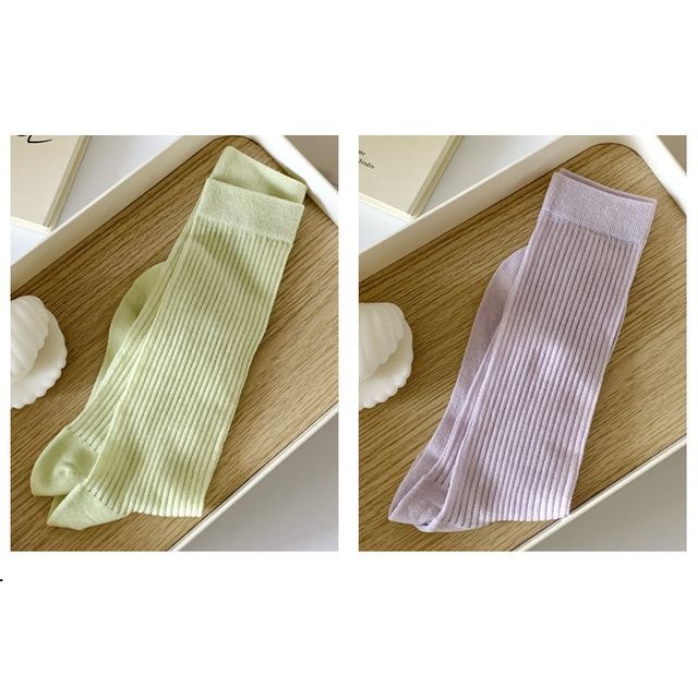 Ribbed Plain Socks SpreePicky