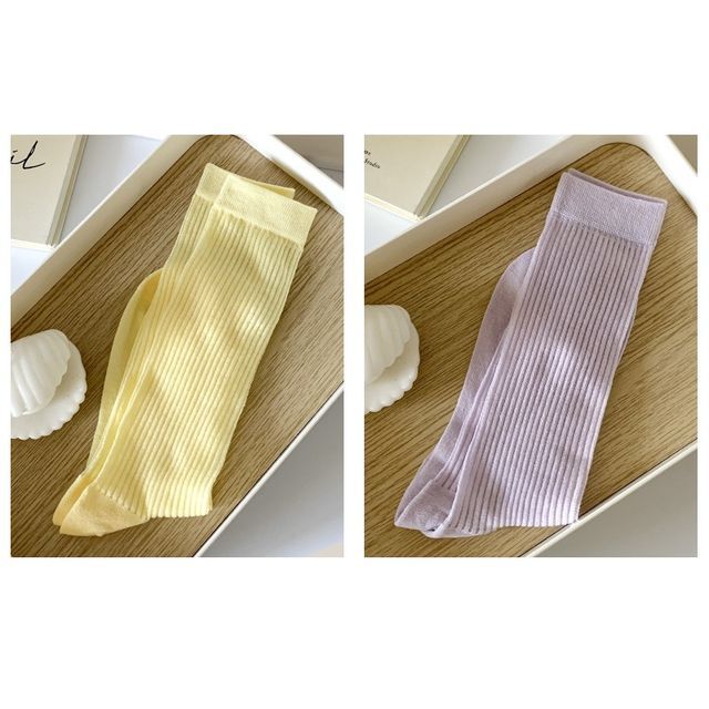 Ribbed Plain Socks SpreePicky