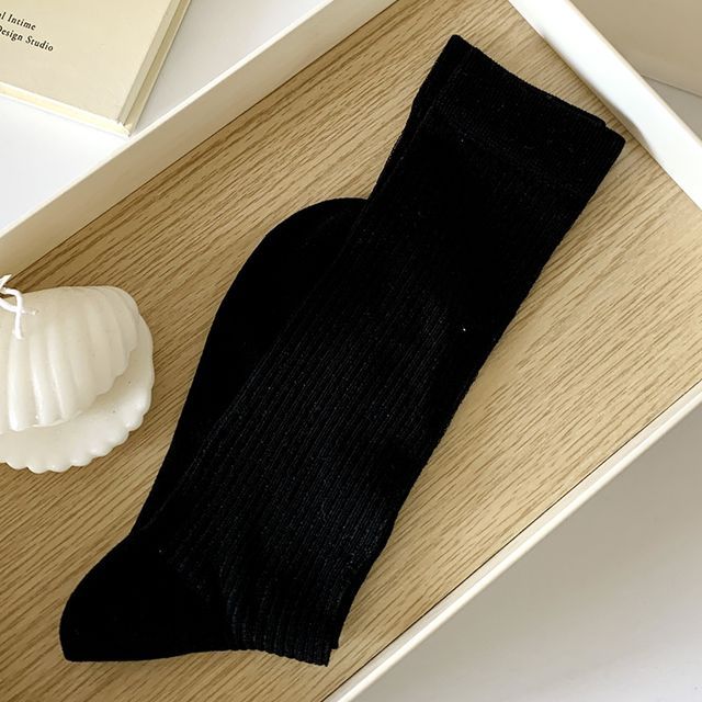 Ribbed Plain Socks SpreePicky