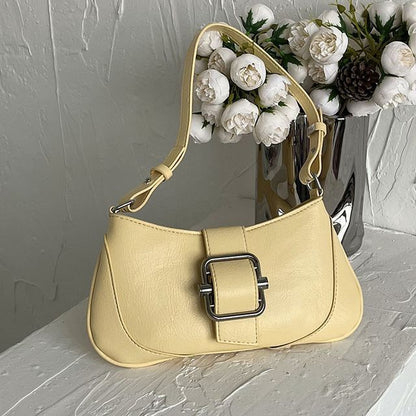 Plain Buckled Panel Shoulder Bag SpreePicky