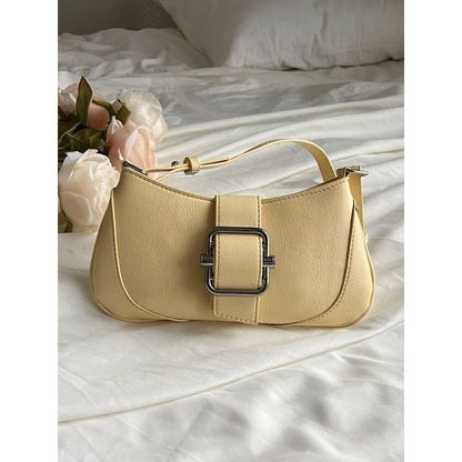 Plain Buckled Panel Shoulder Bag SpreePicky