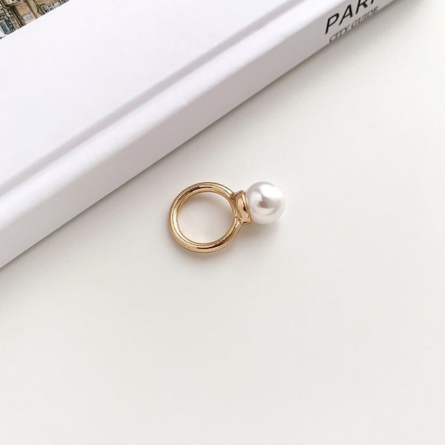 Faux Pearl Alloy Scarf Ring SpreePicky