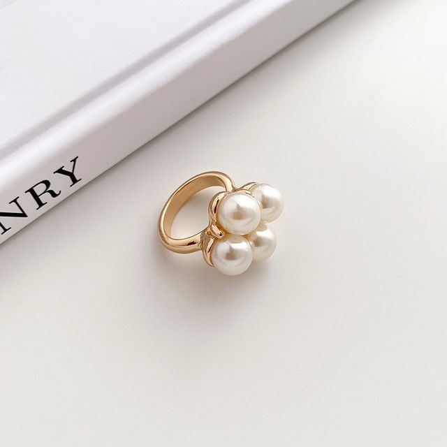 Faux Pearl Alloy Scarf Ring SpreePicky