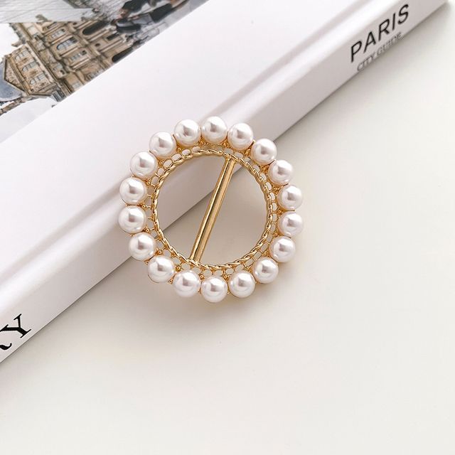 Faux Pearl Alloy Scarf Ring SpreePicky