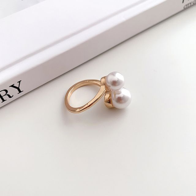 Faux Pearl Alloy Scarf Ring SpreePicky