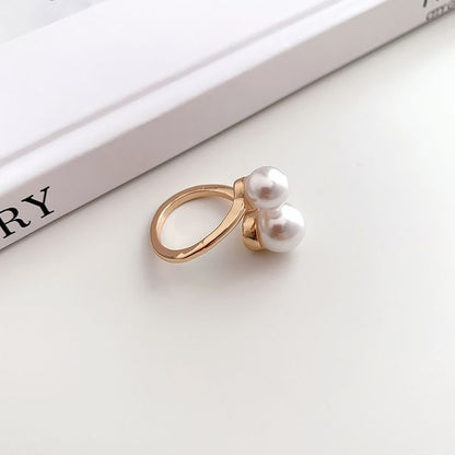 Faux Pearl Alloy Scarf Ring SpreePicky