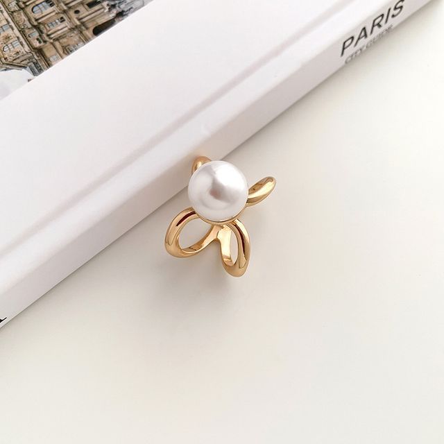 Faux Pearl Alloy Scarf Ring SpreePicky