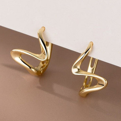 Wavy Asymmetrical Sterling Silver Earring SpreePicky