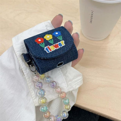 Floral Embroidered Denim AirPods / Pro Earphone Case Skin SpreePicky