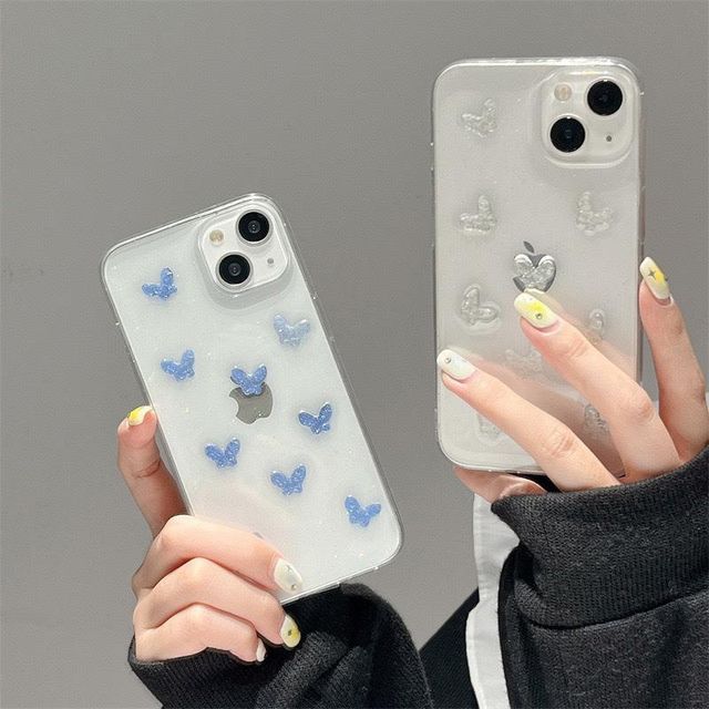 Butterfly / Heart Transparent Phone Case SpreePicky