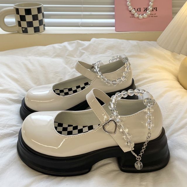 Bead Strap Platform Mary Jane Shoes SpreePicky