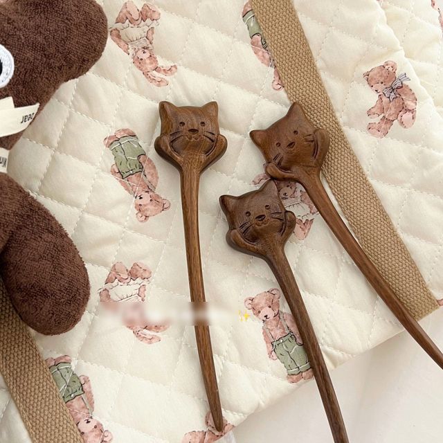 Cat Wooden Hair Stick SpreePicky