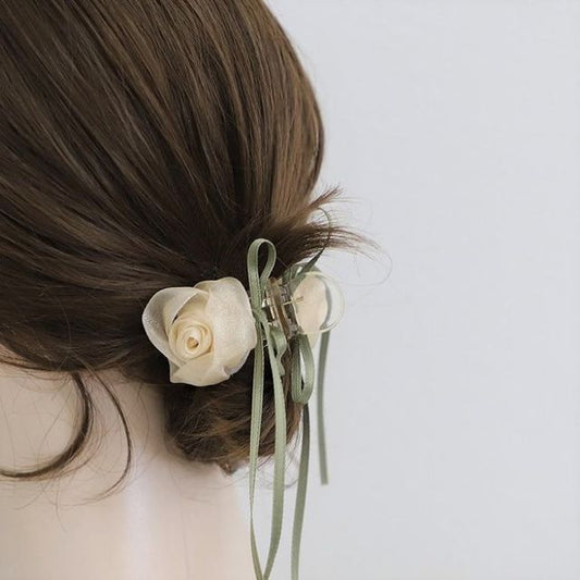 Rose Chiffon Resin Hair Clamp SpreePicky