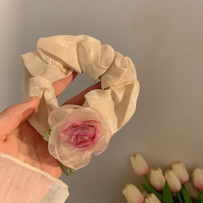 Rose Organza Scrunchie / Hair Clip / Hair Clamp SpreePicky