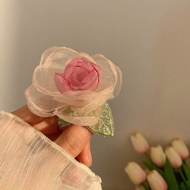 Rose Organza Scrunchie / Hair Clip / Hair Clamp SpreePicky