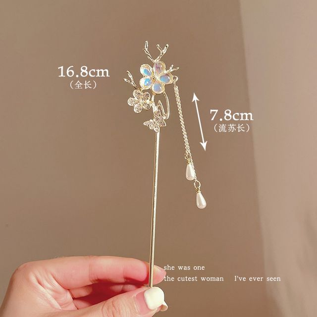 Floral Acrylic Alloy Hair Stick SpreePicky