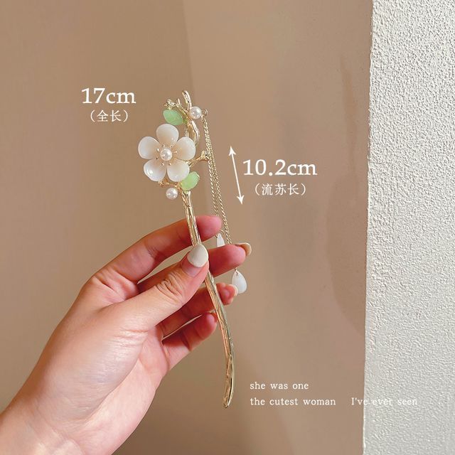 Floral Acrylic Alloy Hair Stick SpreePicky