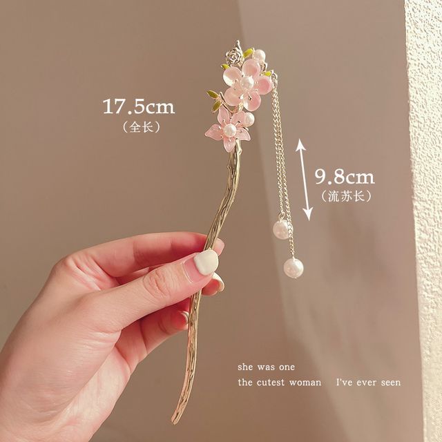 Floral Acrylic Alloy Hair Stick SpreePicky