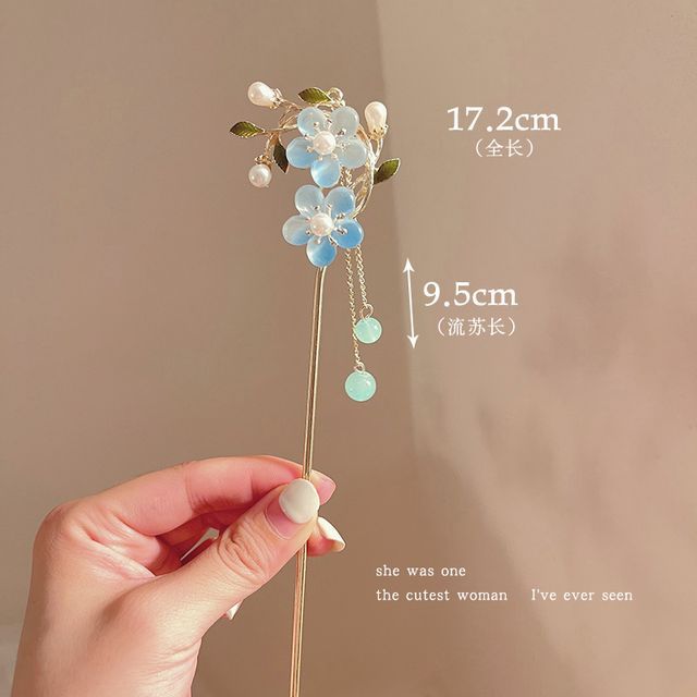 Floral Acrylic Alloy Hair Stick SpreePicky