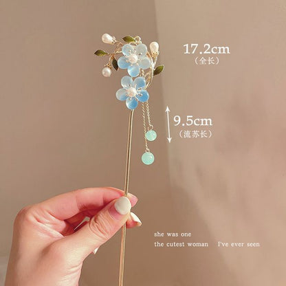 Floral Acrylic Alloy Hair Stick SpreePicky