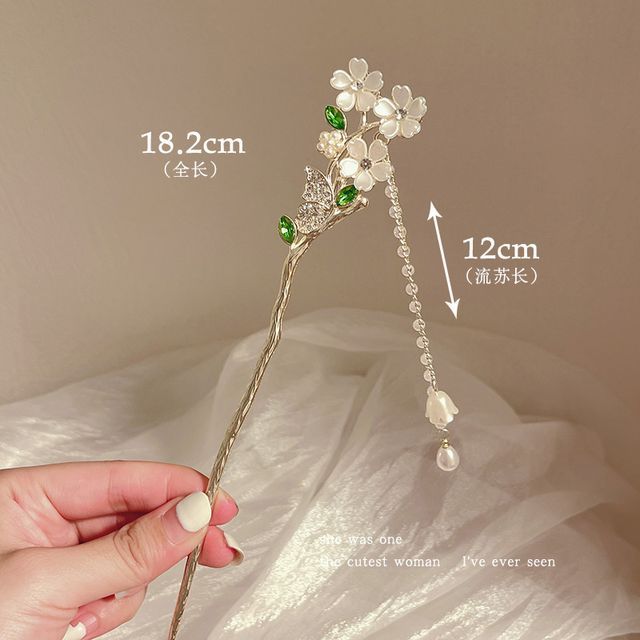 Floral Acrylic Alloy Hair Stick SpreePicky