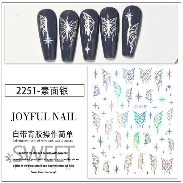 Butterfly Metallic Nail Art Stickers SpreePicky